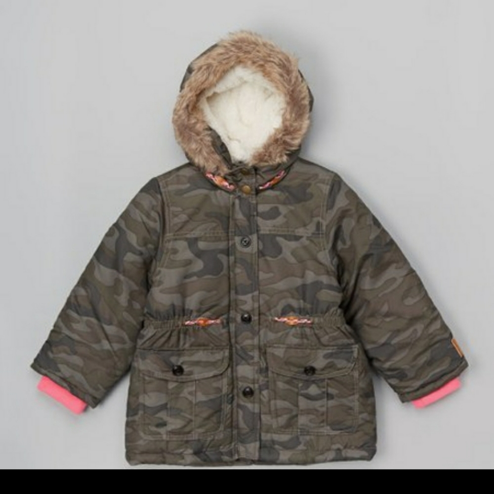 Carter's Girls Toddler Camo Fur Hood Jacket